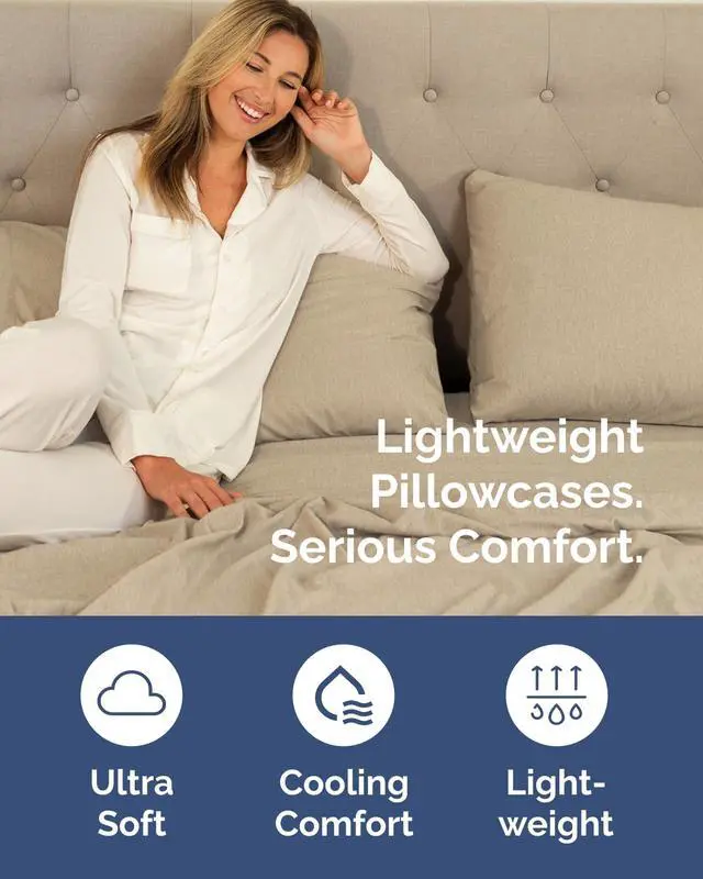 Alt view image 3 of 7 - King Pillow Cases Set of 10 - Ultra Soft Hotel Quality Pillowcase Covers - Cozy & Wrinkle Free - Shrink, Stain and Fade Resistant - Machine Washable Pillow Protectors - 10 Piece Set - Heathered Beige