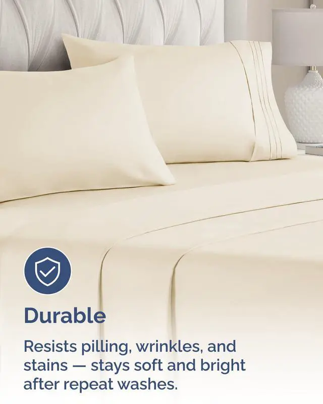 Alt view image 4 of 7 - King Standard Pillow Cases Set of 8 - Ultra Soft Hotel Quality Pillowcase Covers - Comfy & Wrinkle Free - Wrinkle & Fade Resistant - Soft, Machine Washable Pillow Protectors - 8 Piece Set - Off White