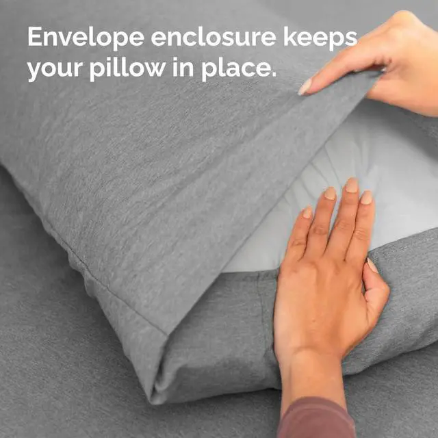 Alt view image 6 of 7 - Queen Pillow Cases Set of 2 - Ultra Soft Hotel Quality Pillowcase Covers - Comfy, Cozy & Wrinkle Free - Shrinkage and Fade Resistant - Machine Washable Pillow Protectors - 2 Piece Set - Heathered Grey
