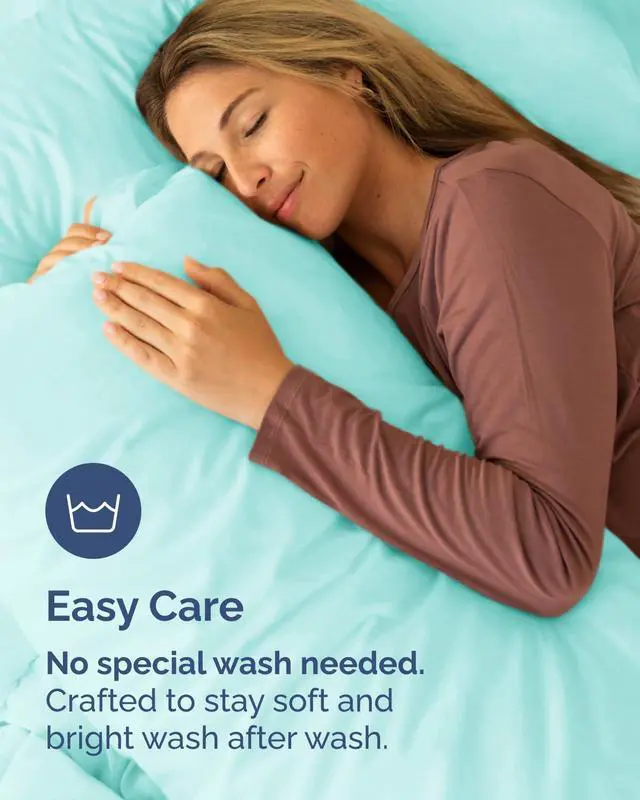 Alt view image 6 of 7 - King Standard Pillow Cases Set of 8 - Ultra Soft Hotel Quality Pillowcase Covers - Cozy & Wrinkle Free - Shrink, Stain and Fade Resistant - Machine Washable Pillow Protectors - 8 Piece Set - Spa Blue