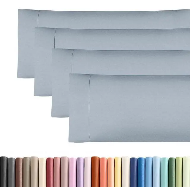 Main image of Body Pillowcases Set of 4-20x54 Long Body Pillow Case - Soft Body Pillow Cover for Sleeping & Side Sleepers - Comfy Breathable & Fade Free - Machine Washable w/Envelope Enclosure - (Heathered Blue)