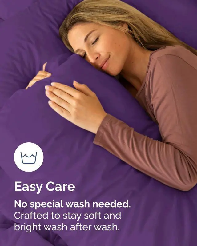 Alt view image 6 of 7 - King Standard Pillow Cases Set of 8 - Ultra Soft Hotel Quality Pillowcase Covers - Comfy & Wrinkle Free - Stain & Fade Resistant - Easy-Care, Machine Washable Pillow Protectors - 8 Piece Set - Purple