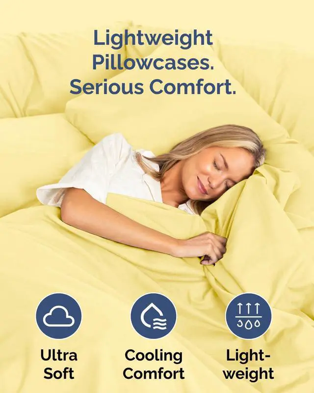 Alt view image 3 of 7 - King Pillow Cases Set of 8 - Ultra Soft Hotel Quality Pillowcase Covers - Cozy & Wrinkle Free - Shrink, Stain and Fade Resistant - Easy-Care, Machine Washable Pillow Protectors - 8 Piece Set - Yellow