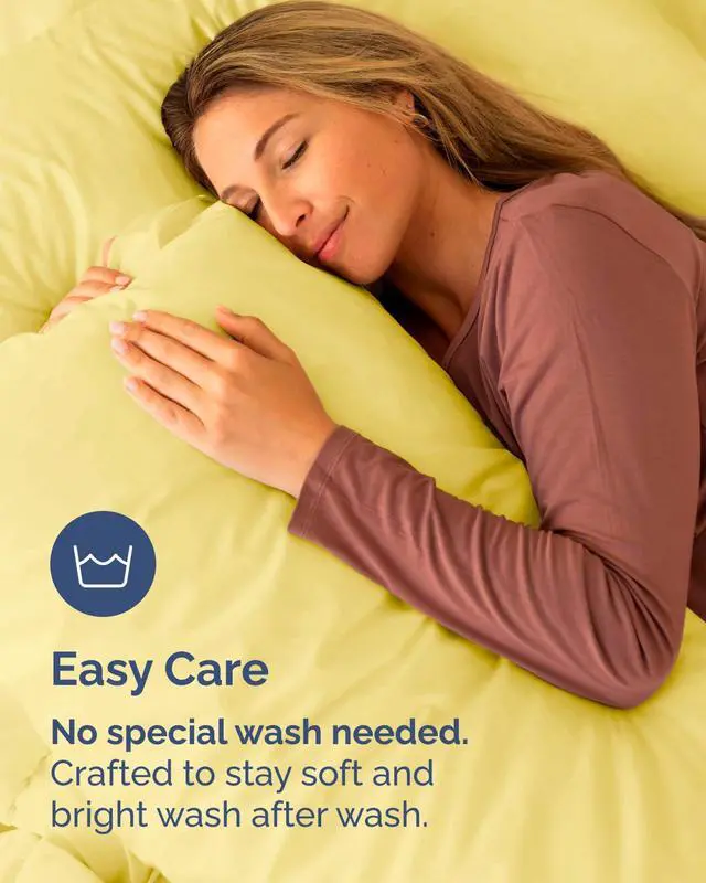 Alt view image 6 of 7 - King Pillow Cases Set of 8 - Ultra Soft Hotel Quality Pillowcase Covers - Cozy & Wrinkle Free - Shrink, Stain and Fade Resistant - Easy-Care, Machine Washable Pillow Protectors - 8 Piece Set - Yellow