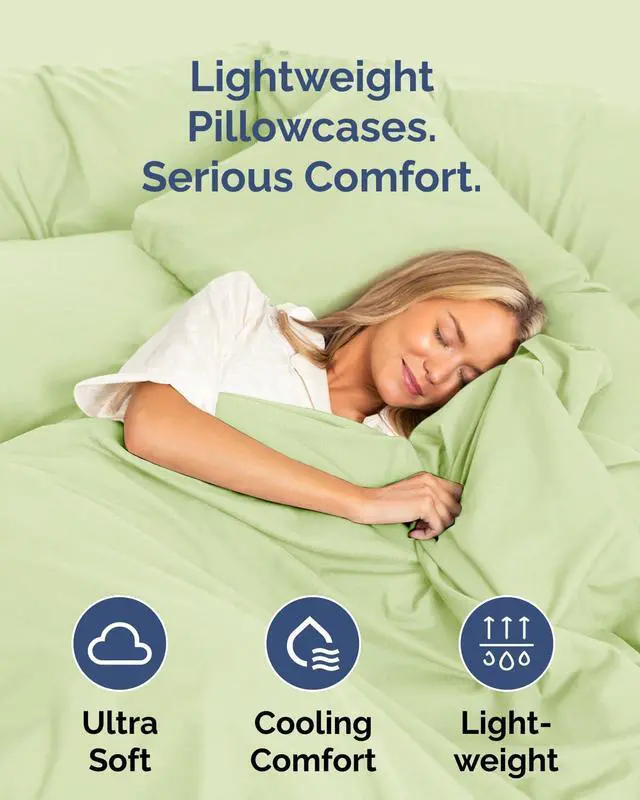 Alt view image 3 of 7 - King Pillow Cases Set of 6 - Ultra Soft Hotel Quality Pillowcase Covers - Comfy & Wrinkle Free - Shrink, Stain and Fade Resistant - Machine Washable Pillow Protectors - 6 Piece Set - Light Sage Green