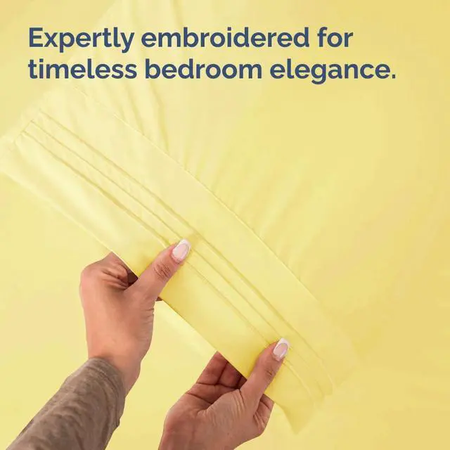 Alt view image 6 of 7 - King Pillow Cases Set of 2 - Ultra Soft Hotel Quality Pillowcase Covers - Comfy, Cozy & Wrinkle Free - Shrinkage, Stain and Fade Resistant - Machine Washable Pillow Protectors - 2 Piece Set - Yellow
