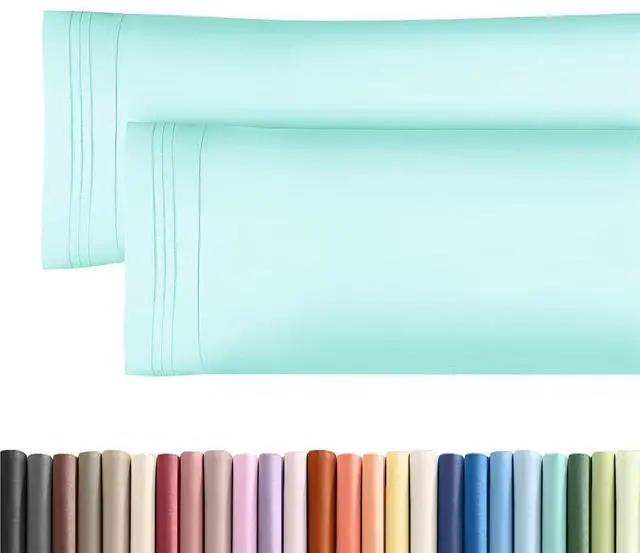 Main image of Body Pillowcases Set of 2-20x54 Long Body Pillow Case - Soft Body Pillow Cover for Sleeping & Side Sleepers - Comfy, Breathable & Wrinkle Free - Machine Washable w/Envelope Enclosure (Spa Blue)