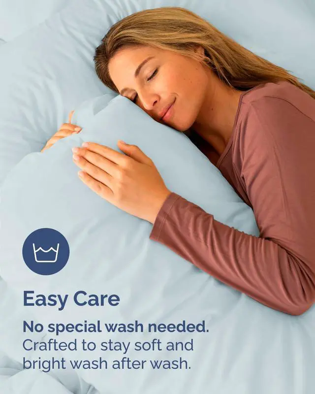 Alt view image 6 of 7 - Standard Pillow Cases Set of 6 - Ultra Soft Hotel Quality Pillowcase Covers - Comfy & Wrinkle Free - Shrink, Stain & Fade Resistant - Soft, Machine Washable Pillow Protectors - 6 Piece Set - Sky Blue