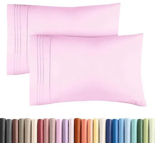 Main image of King Standard Pillow Cases Set of 2 - Ultra-Soft Hotel Quality Pillowcase Covers - Comfy, Cozy & Fade Free - Wrinkle Resistant - Machine Washable Pillow Protectors - 2 Piece Set - Light Pink