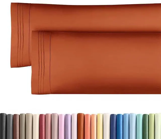 Main image of Body Pillowcases Set of 2-20x54 Long Body Pillow Case - Soft Body Pillow Cover for Sleeping & Side Sleepers - Comfy, Breathable & Wrinkle Free - Machine Washable w/Envelope Enclosure (Terracotta)