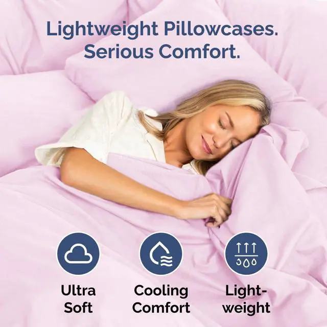 Alt view image 3 of 7 - King Pillow Cases Set of 4 - Ultra Soft Hotel Quality Pillowcase Covers - Comfy, Cozy & Wrinkle Free - Shrinkage, Stain & Fade Resistant - Machine Washable Pillow Protectors - 4 Piece Set - Light Pink