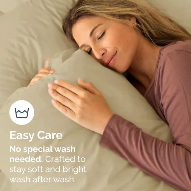 Alt view image 6 of 7 - Queen Pillow Cases Set of 8 - Ultra Soft Hotel Quality Pillowcase Covers - Comfy & Wrinkle Free - Shrink, Stain and Fade Resistant - Easy-Care, Machine Washable Pillow Protectors - 8 Pcs Set - Beige