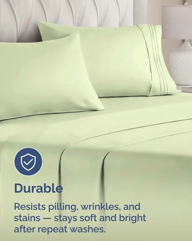 Alt view image 4 of 7 - Queen Pillow Cases Set of 8 - Ultra Soft Hotel Quality Pillowcase Covers - Cozy & Wrinkle Free - Shrink, Stain and Fade Resistant - Machine Washable Pillow Protectors - 8 Piece Set - Light Sage Green