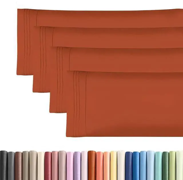 Main image of Body Pillowcases Set of 4-20x54 Long Body Pillow Case - Soft Body Pillow Cover for Sleeping & Side Sleepers - Comfy, Breathable & Fade Free - Machine Washable w/Envelope Enclosure - (Terracotta)