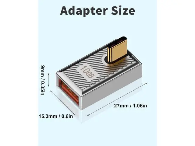 Alt view image 6 of 7 - 120W USB A to USB C Adapter 90 Degree USB C to USB Adapter Right Angle USB Type 3.1 Female to USB C Male Converter OTG Fast Charging Compatible with MacBook Tablet Samsung Galaxy 2 Pack