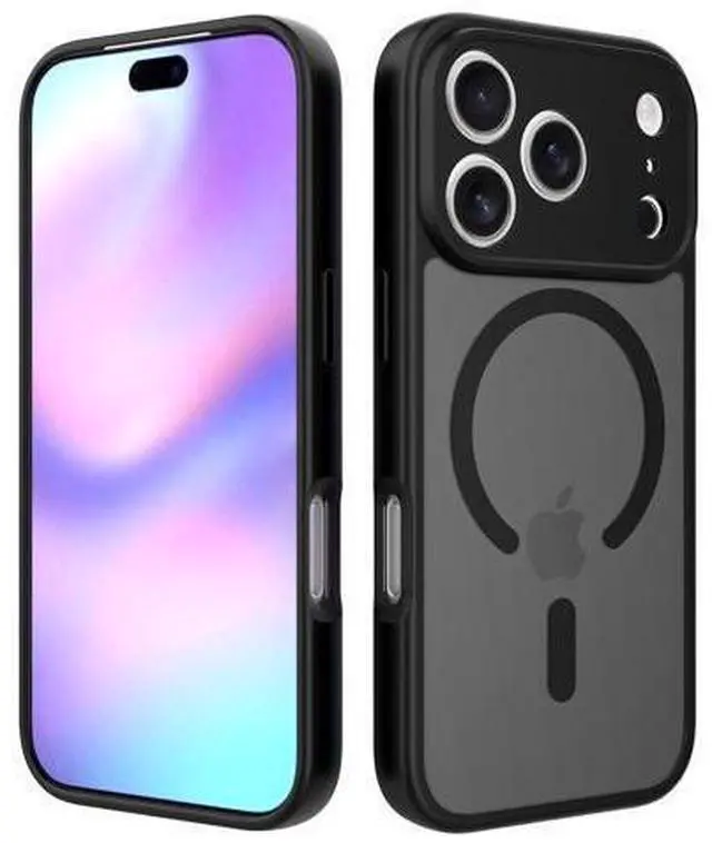 Main image of Case for iPhone 17 Pro,Full Covered Camera Protection Magnetic Shockproof Slim Case Drop Proof Durable Protective Cover - Black