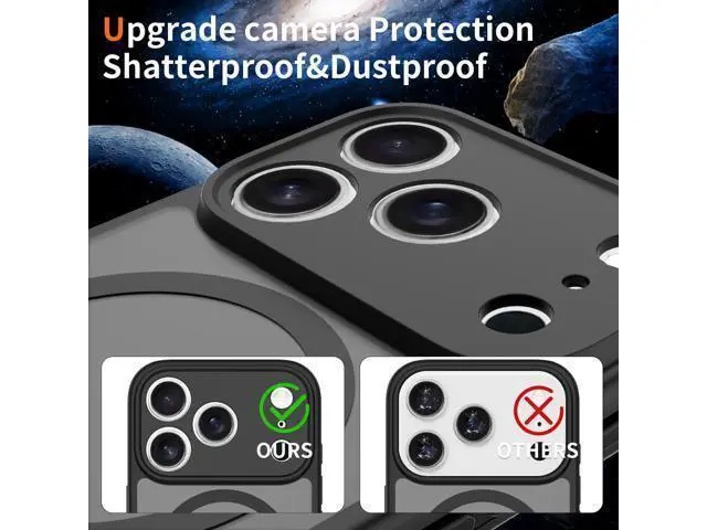 Alt view image 6 of 7 - Case for iPhone 17 Pro,Full Covered Camera Protection Magnetic Shockproof Slim Case Drop Proof Durable Protective Cover - Black