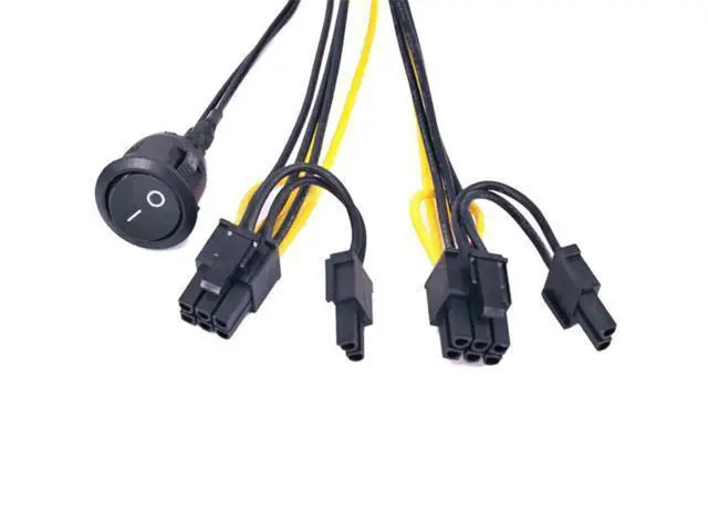 Alt view image 4 of 5 - ATX Power 24Pin to Dual 6+2 Pin 8 Pin with on Off Switch Cable PCIe 6Pin 8Pin Male to 24 Pin Female Power Supply Cable