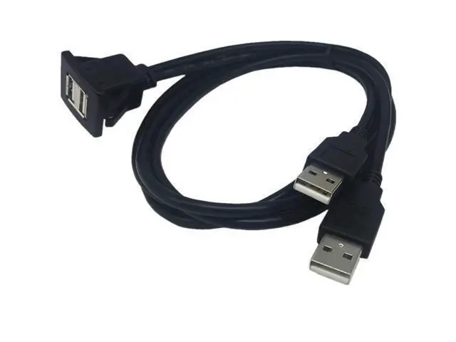 Alt view image 3 of 5 - Paiying 1 Meter USB 2.0 Dual Male To Female Car Dashboard Extension Cable