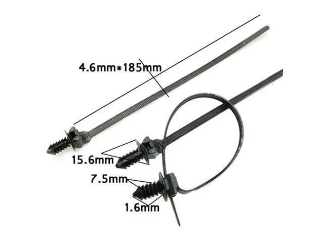 Alt view image 3 of 7 - Paiying 50 Car Mount Tie Wrap Release Nylon Bundled Cable Fastener Self-lock Plastic Zip