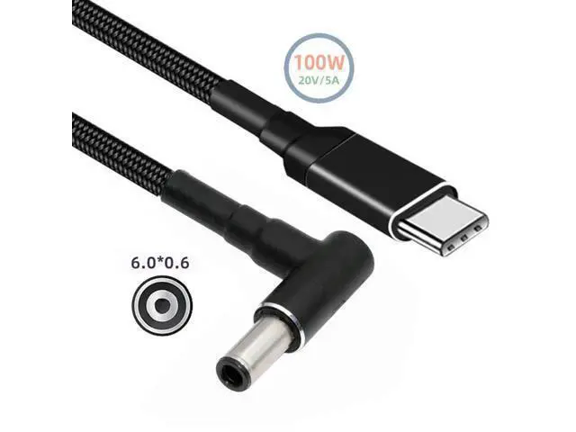 Alt view image 2 of 7 - 100W Type C USB-C Input to 20V DC 6.0*1.4*0.6mm Output Power 20V 5A 65W PD Charge Cable for Laptop