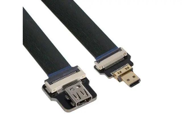 Alt view image 3 of 7 - CY CYFPV Micro HDMI Male to Micro HDMI Female Extension FPC Flat Cable 1080P for FPV HDTV Multicopter Aerial Photography