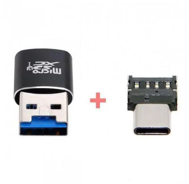 Main image of Xiwai CY U3-051+UC-053 USB 3.0 to Micro SD SDXC TF Card Reader with Micro Type-C USB-C OTG Adapter for Tablet / Cell Phone