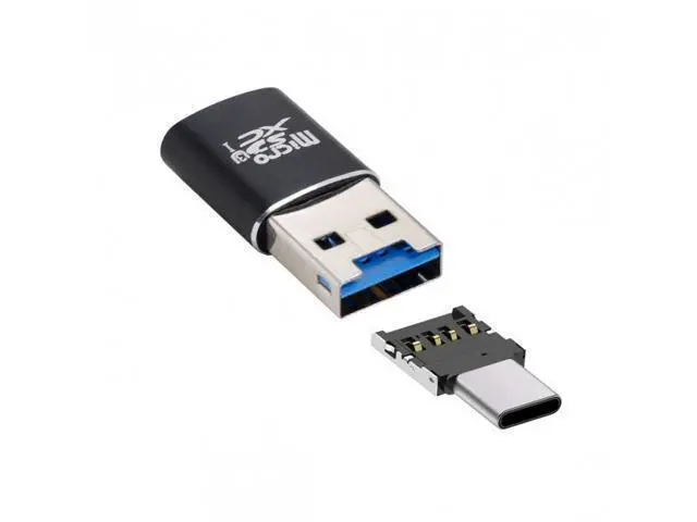 Alt view image 2 of 6 - Xiwai CY U3-051+UC-053 USB 3.0 to Micro SD SDXC TF Card Reader with Micro Type-C USB-C OTG Adapter for Tablet / Cell Phone
