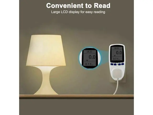 Alt view image 4 of 7 - AUTENS Digital Power Meter US Plug LCD Power Saving Energy Monitor Watt Amp Volt KWh Meter Electricity Analyzer