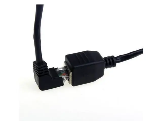 Alt view image 2 of 2 - Down Angled 90 Degree 8P8C FTP STP UTP Cat 5e Male to Female Lan Ethernet Network Extension Cable 50cm