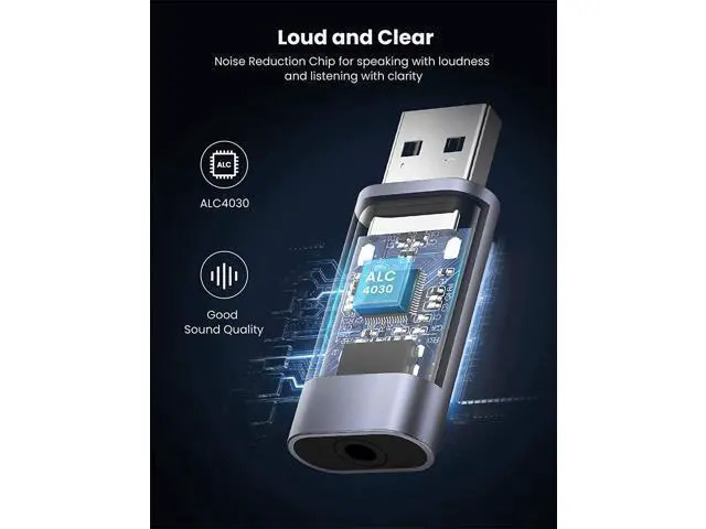 Alt view image 4 of 7 - UGREEN USB Audio Adapter External Sound Card USB Headphone Jack with Integrated 3.5mm Microphone Audio Jack for PS5 PS4, Raspberry Pi, PC, Laptop