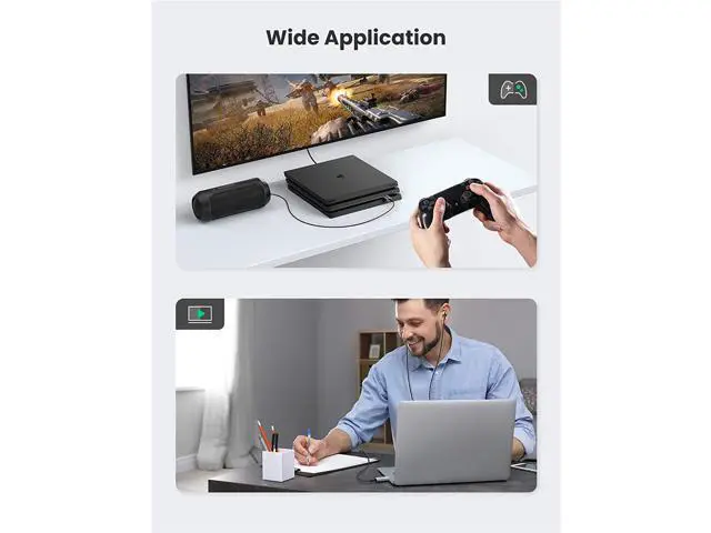 Alt view image 7 of 7 - UGREEN USB Audio Adapter External Sound Card USB Headphone Jack with Integrated 3.5mm Microphone Audio Jack for PS5 PS4, Raspberry Pi, PC, Laptop