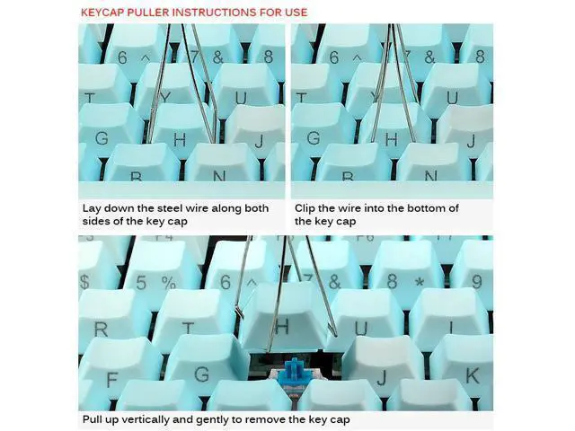 Alt view image 4 of 6 - Useful Keyboard Keycap Puller Remover With Unloading Steel Cleaning Tool Keyboards Key Cap Fixing Tool Fixing Cleaning Key Cap