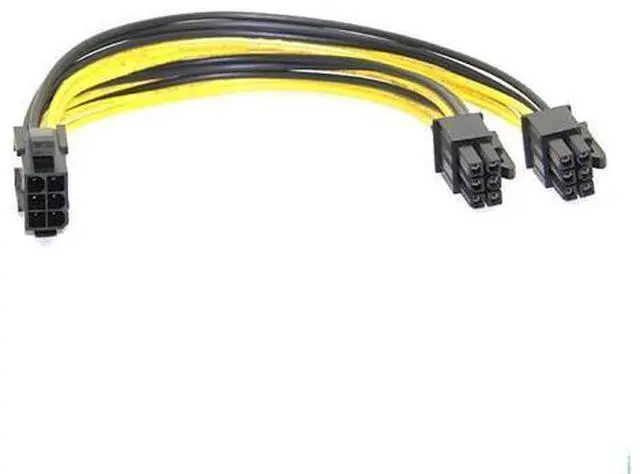 Main image of 20CM PC Power Supply PCI e Molex 6pin to 2 PCIe 6 pin PCI express Splitter Extension Ribbon Cable ,6-pin Graphics Card Mining