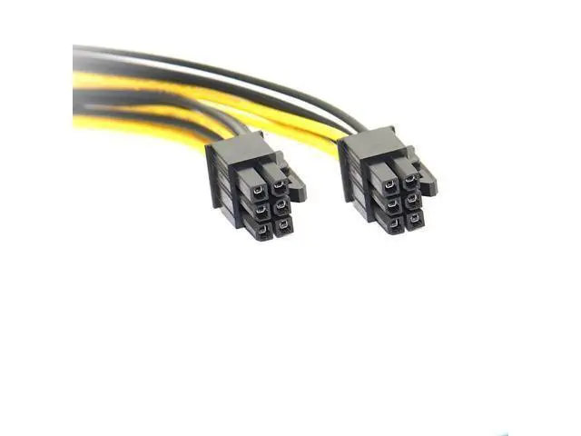 Alt view image 2 of 4 - 20CM PC Power Supply PCI e Molex 6pin to 2 PCIe 6 pin PCI express Splitter Extension Ribbon Cable ,6-pin Graphics Card Mining