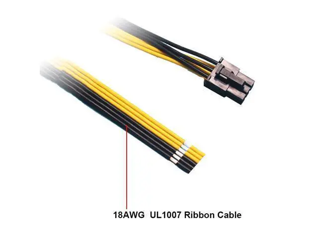 Alt view image 4 of 4 - 20CM PC Power Supply PCI e Molex 6pin to 2 PCIe 6 pin PCI express Splitter Extension Ribbon Cable ,6-pin Graphics Card Mining