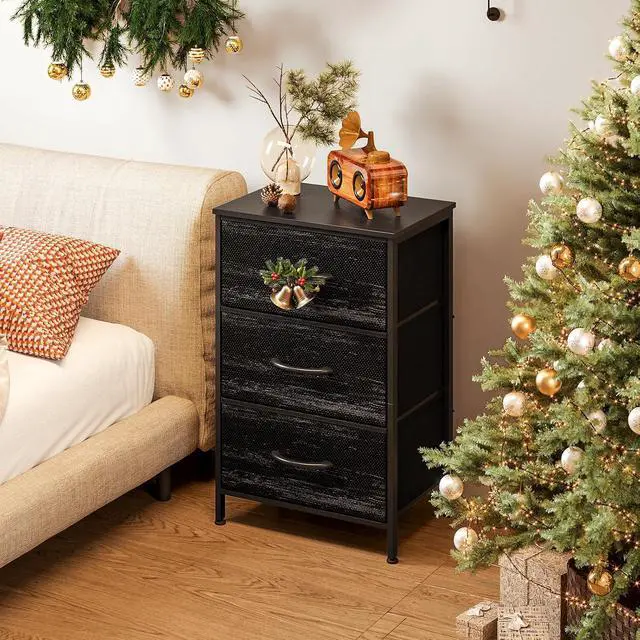 Alt view image 2 of 7 - AODK Dresser for Bedroom Nightstand Small Dressers Chest of Drawers End Table for Living Room, Closet Dresser with 3 Storage Drawers Organizer Clothes, Charcoal Black