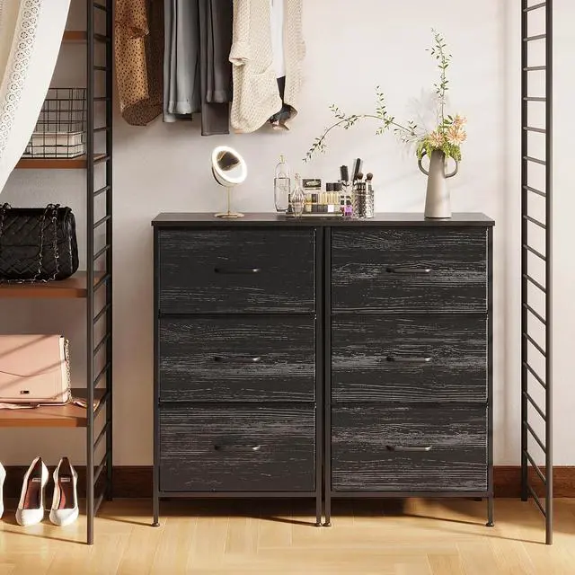 Alt view image 7 of 7 - AODK Dresser for Bedroom Nightstand Small Dressers Chest of Drawers End Table for Living Room, Closet Dresser with 3 Storage Drawers Organizer Clothes, Charcoal Black