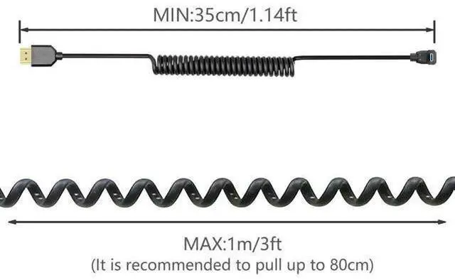 Alt view image 7 of 7 - Up-Angled Coiled Micro HDMI to HDMI 2.1 Cable, 48Gbps 8K@120Hz Dynamic HDR for Digital Cameras
