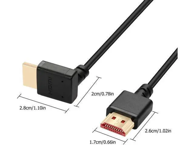 Alt view image 4 of 7 - 6.6FT Upward 90 Degree HDMI 2.1 Male to Male Cable, 48Gbps Ultra High Speed, Support 8K@60Hz, 4K@120Hz, 2K@240Hz