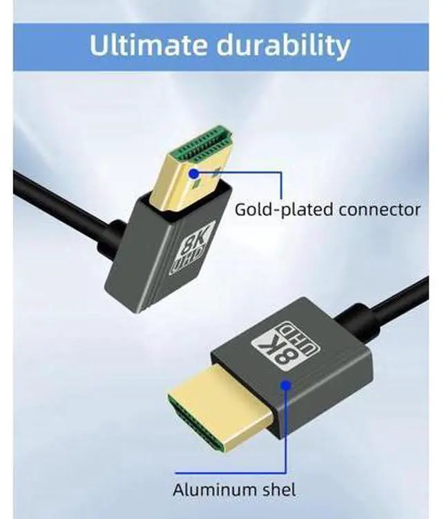 Alt view image 2 of 7 - 2.2FT Down Angle 270° Coiled HDMI 2.1 Cable, 48Gbps 8K@60Hz Spiral Spring Cord for Camera, TV, Capture Card & Tablet