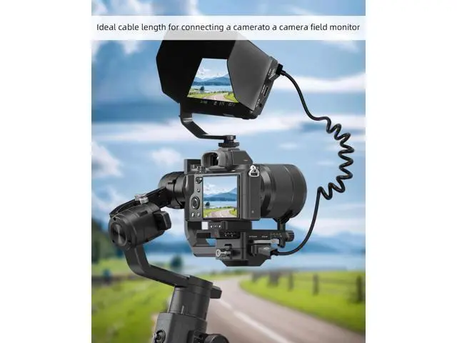 Alt view image 3 of 7 - 2.2FT Down Angle 270° Coiled HDMI 2.1 Cable, 48Gbps 8K@60Hz Spiral Spring Cord for Camera, TV, Capture Card & Tablet