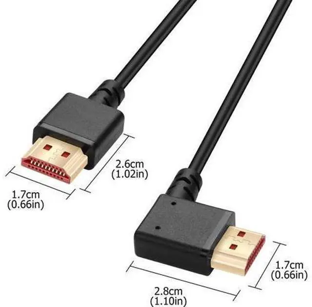 Alt view image 6 of 7 - 6.6FT Right 90 Degree HDMI 2.1 Male to Male Cable, 48Gbps Ultra High Speed, Supports 8K@60Hz, 4K@120Hz, 2K@240Hz