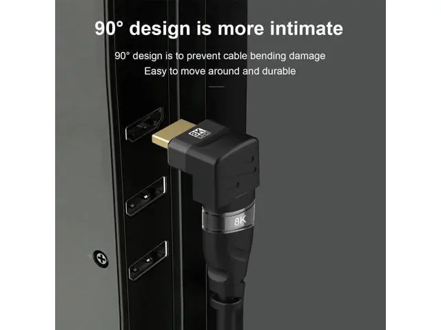 Alt view image 6 of 7 - 2-Pack 8K HDMI 2.1 Right Angle Adapters, 90° & 270° L-Shaped Male to Female Connectors, Support 8K@60Hz, 4K@120Hz HDR for HDTV, Laptop, PS4/PS5, Xbox