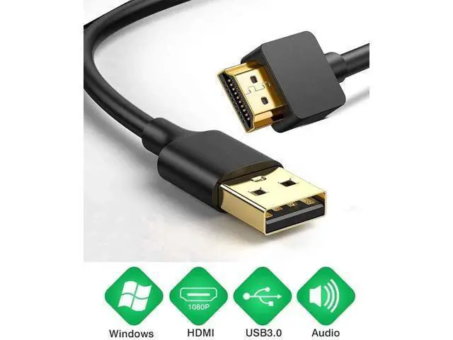 Alt view image 4 of 7 - 6.6FT USB 3.0 to HDMI Male Converter Cable, 1080P Audio Video Display Cord Compatible with Windows 7/8/8.1/10