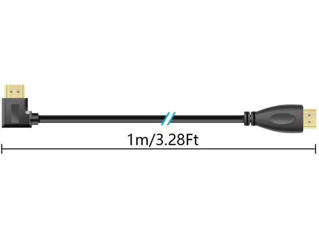 Alt view image 3 of 7 - 3Ft Right 90/270 Degree HDMI 1.4 Male to Female Extension Cable, Gold-Plated Connectors, Support 4K, 3D, Ethernet & ARC Audio Return