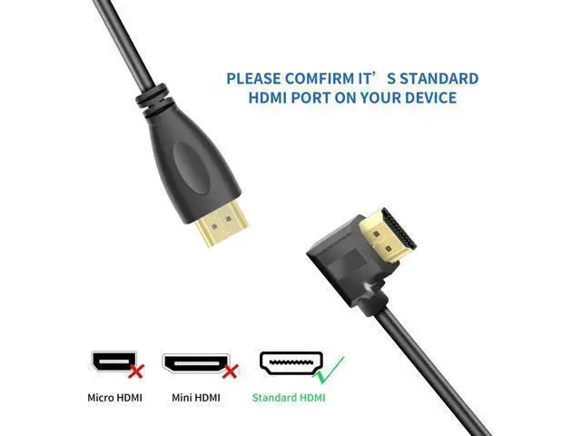 Alt view image 7 of 7 - 3Ft Right 90/270 Degree HDMI 1.4 Male to Female Extension Cable, Gold-Plated Connectors, Support 4K, 3D, Ethernet & ARC Audio Return