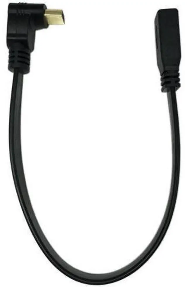 Alt view image 2 of 4 - 1FT Slim Flat HDMI Extension Cable, Standard HDMI A Female to 90° Up Angled HDMI A Male Cord