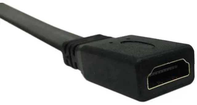 Alt view image 3 of 4 - 1FT Slim Flat HDMI Extension Cable, Standard HDMI A Female to 90° Up Angled HDMI A Male Cord
