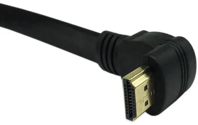 Alt view image 4 of 4 - 1FT Slim Flat HDMI Extension Cable, Standard HDMI A Female to 90° Up Angled HDMI A Male Cord